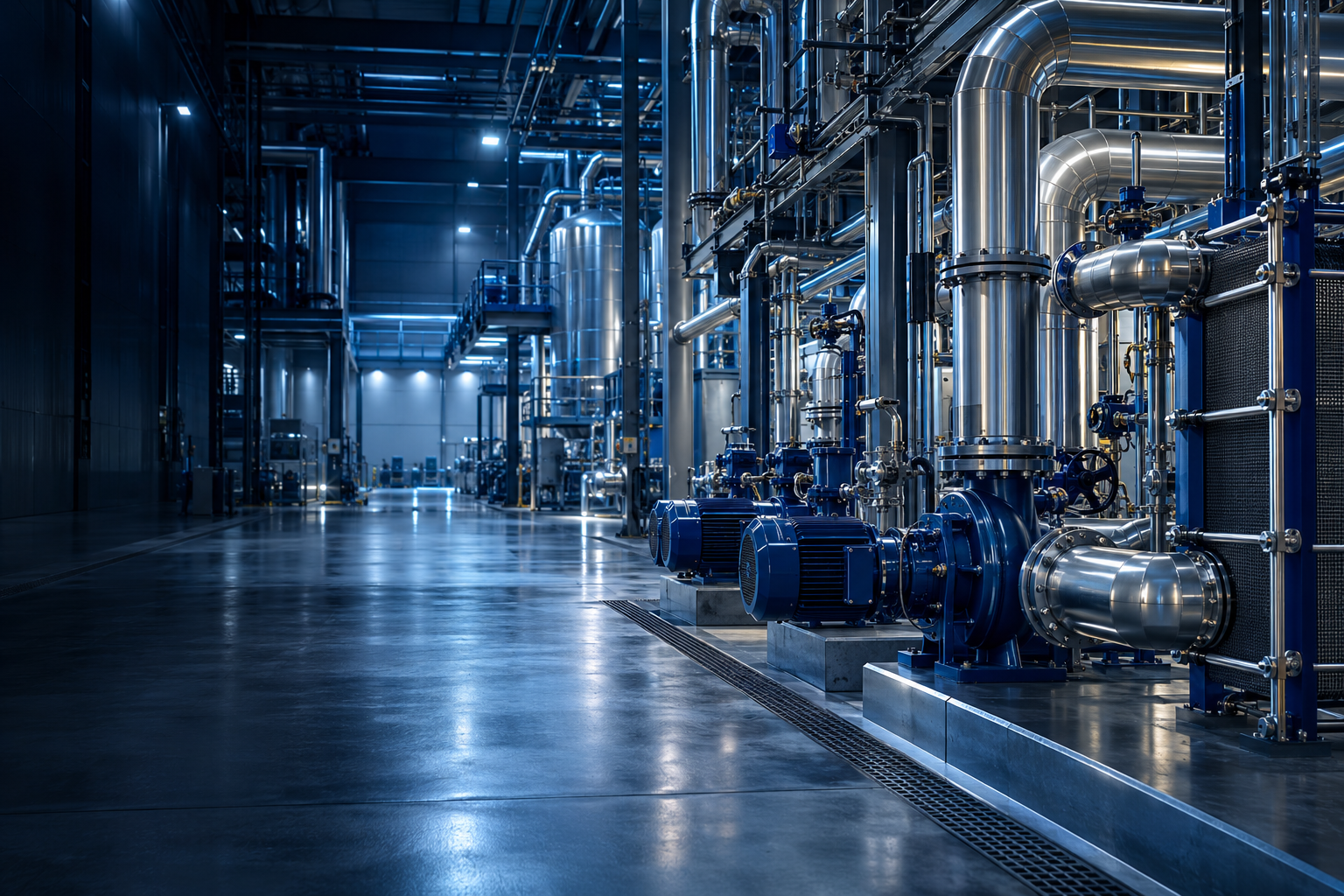 Installation industrielle de refroidissement et de maintenance